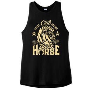 Horse Racing Club Dark Horse Born To Ride Ladies PosiCharge Tri-Blend Wicking Tank