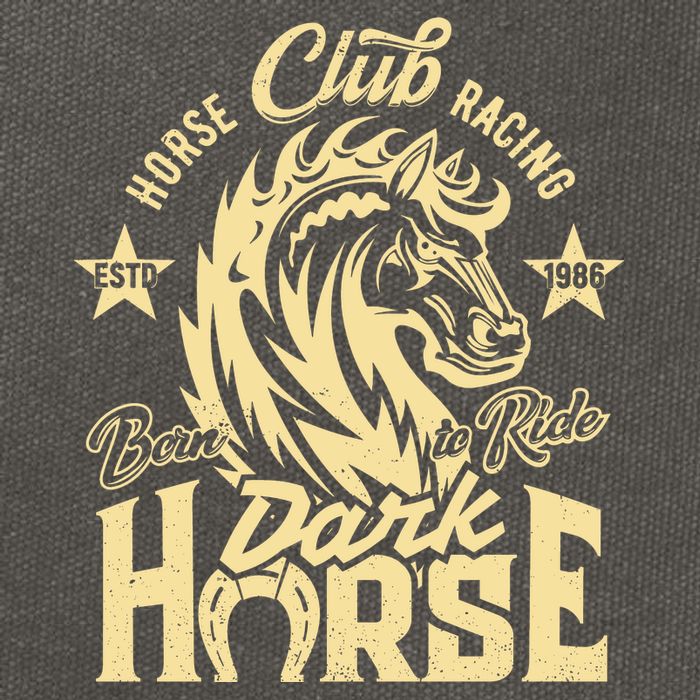 Horse Racing Club Dark Horse Born To Ride Cotton Canvas Backpack
