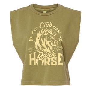 Horse Racing Club Dark Horse Born To Ride Garment-Dyed Women's Muscle Tee