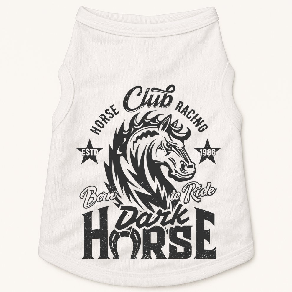 Horse Racing Club Dark Horse Born To Ride Doggie Tank