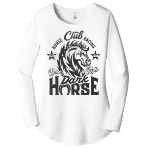 Horse Racing Club Dark Horse Born To Ride Women's Perfect Tri Tunic Long Sleeve Shirt