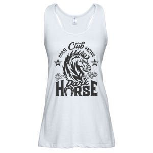 Horse Racing Club Dark Horse Born To Ride Ladies Essential Flowy Tank