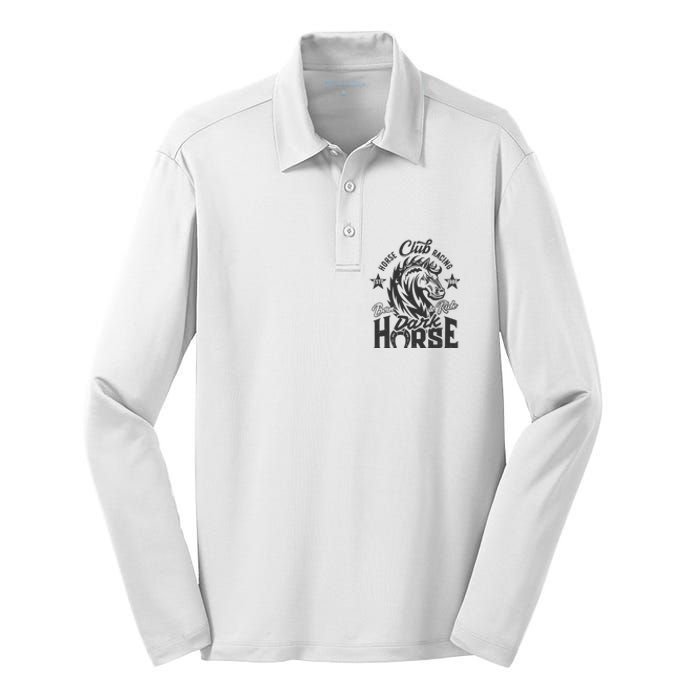 Horse Racing Club Dark Horse Born To Ride Silk Touch Performance Long Sleeve Polo