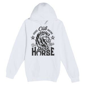 Horse Racing Club Dark Horse Born To Ride Premium Pullover Hoodie