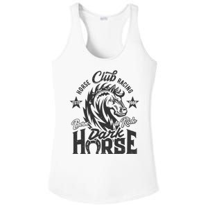 Horse Racing Club Dark Horse Born To Ride Ladies PosiCharge Competitor Racerback Tank