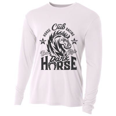 Horse Racing Club Dark Horse Born To Ride Cooling Performance Long Sleeve Crew