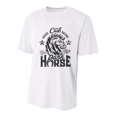 Horse Racing Club Dark Horse Born To Ride Youth Performance Sprint T-Shirt