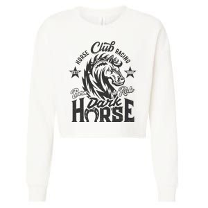 Horse Racing Club Dark Horse Born To Ride Cropped Pullover Crew