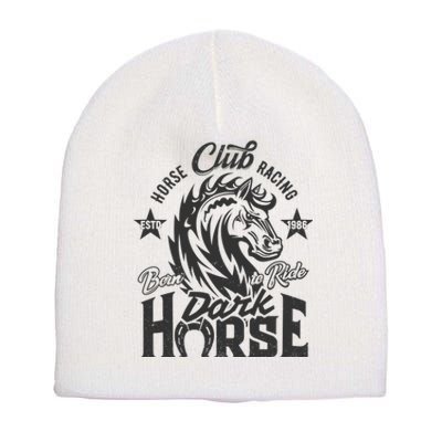 Horse Racing Club Dark Horse Born To Ride Short Acrylic Beanie