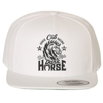 Horse Racing Club Dark Horse Born To Ride Wool Snapback Cap