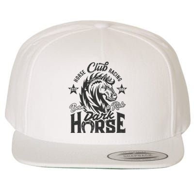 Horse Racing Club Dark Horse Born To Ride Wool Snapback Cap