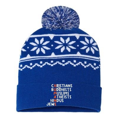 Humans Religions Christians Buddhists Muslims Women Gift USA-Made Snowflake Beanie