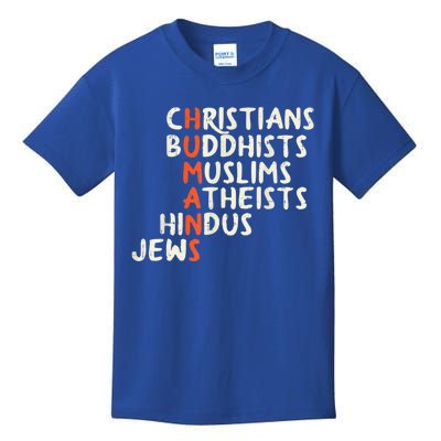 Humans Religions Christians Buddhists Muslims Women Gift Kids T-Shirt