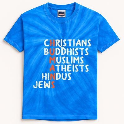 Humans Religions Christians Buddhists Muslims Women Gift Kids Tie-Dye T-Shirt