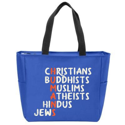Humans Religions Christians Buddhists Muslims Women Gift Zip Tote Bag