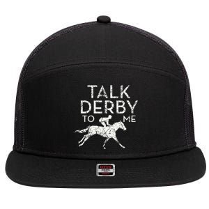 Horse Racing Derby Race Owner Lover 7 Panel Mesh Trucker Snapback Hat