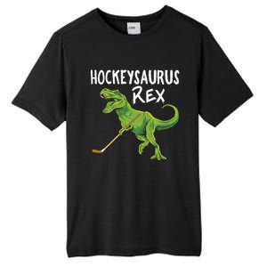 Hockeysaurus Rex Dinosaur Hockey Parent Game Day Travel Gift Great Gift Tall Fusion ChromaSoft Performance T-Shirt