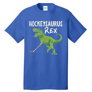 Hockeysaurus Rex Dinosaur Hockey Parent Game Day Travel Gift Great Gift Tall T-Shirt