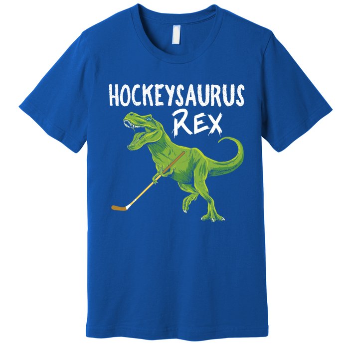 Hockeysaurus Rex Dinosaur Hockey Parent Game Day Travel Gift Great Gift Premium T-Shirt