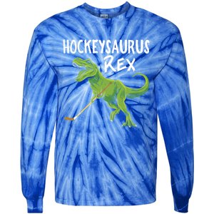 Hockeysaurus Rex Dinosaur Hockey Parent Game Day Travel Gift Great Gift Tie-Dye Long Sleeve Shirt