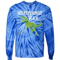 Hockeysaurus Rex Dinosaur Hockey Parent Game Day Travel Gift Great Gift Tie-Dye Long Sleeve Shirt