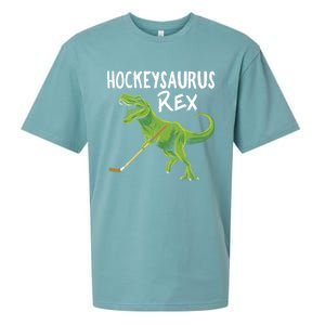 Hockeysaurus Rex Dinosaur Hockey Parent Game Day Travel Gift Great Gift Sueded Cloud Jersey T-Shirt