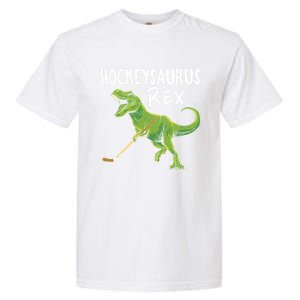 Hockeysaurus Rex Dinosaur Hockey Parent Game Day Travel Gift Great Gift Garment-Dyed Heavyweight T-Shirt