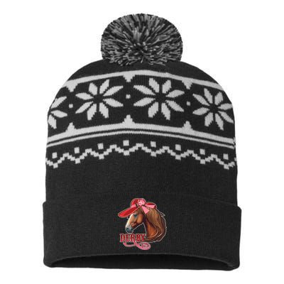 Horse Racing Derby Day Hat Horse USA-Made Snowflake Beanie