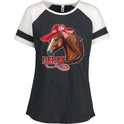 Horse Racing Derby Day Hat Horse Enza Ladies Jersey Colorblock Tee