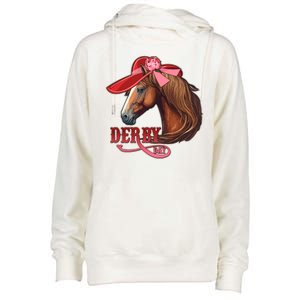 Horse Racing Derby Day Hat Horse Womens Funnel Neck Pullover Hood