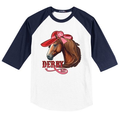 Horse Racing Derby Day Hat Horse Baseball Sleeve Shirt