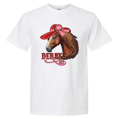 Horse Racing Derby Day Hat Horse Garment-Dyed Heavyweight T-Shirt