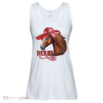 Horse Racing Derby Day Hat Horse Ladies Essential Flowy Tank