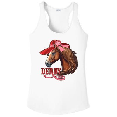 Horse Racing Derby Day Hat Horse Ladies PosiCharge Competitor Racerback Tank