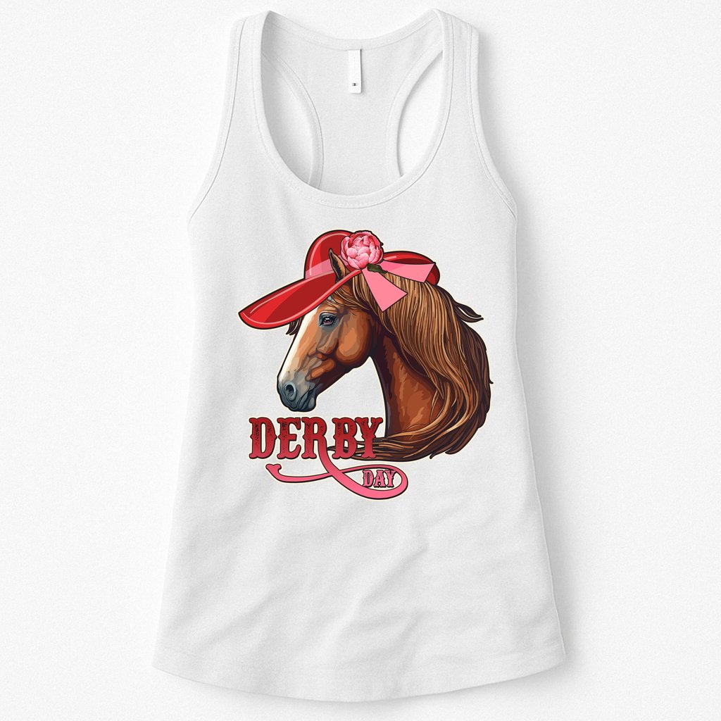 Horse Racing Derby Day Hat Horse Womens Tank Top