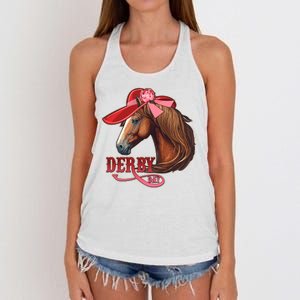 Horse Racing Derby Day Hat Horse Women's Knotted Racerback Tank