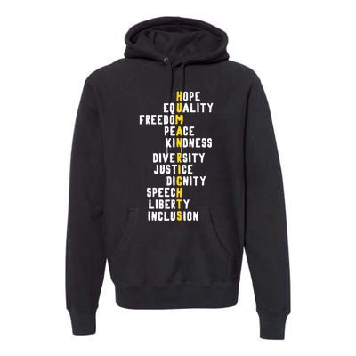 Human Rights Diversity Justice & Peace To All Premium Hoodie