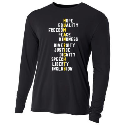 Human Rights Diversity Justice & Peace To All Cooling Performance Long Sleeve Crew