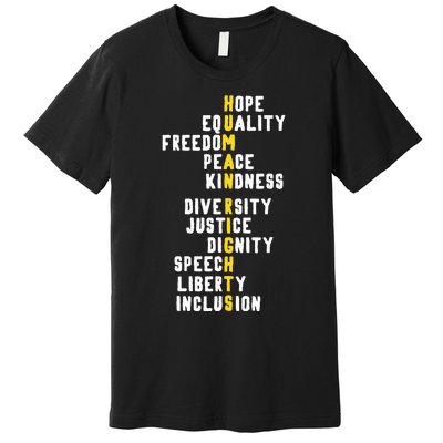 Human Rights Diversity Justice & Peace To All Premium T-Shirt