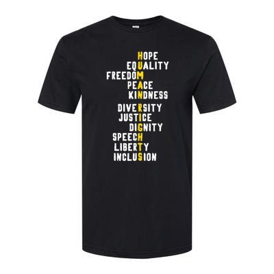 Human Rights Diversity Justice & Peace To All Softstyle CVC T-Shirt