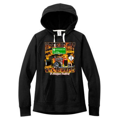 Hot Rodding Detroit To Pontiac Cruisin Woodward A Michigan Tradition Women's Fleece Hoodie