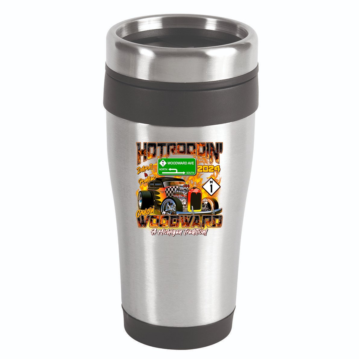 Hot Rodding Detroit To Pontiac Cruisin Woodward A Michigan Tradition 16oz Travel Tumbler
