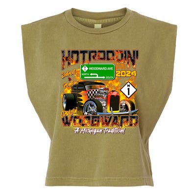 Hot Rodding Detroit To Pontiac Cruisin Woodward A Michigan Tradition Garment-Dyed Women's Muscle Tee