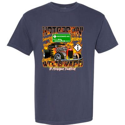 Hot Rodding Detroit To Pontiac Cruisin Woodward A Michigan Tradition Garment-Dyed Heavyweight T-Shirt