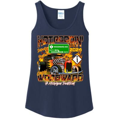 Hot Rodding Detroit To Pontiac Cruisin Woodward A Michigan Tradition Ladies Essential Tank