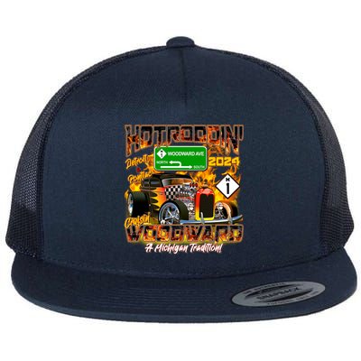 Hot Rodding Detroit To Pontiac Cruisin Woodward A Michigan Tradition Flat Bill Trucker Hat