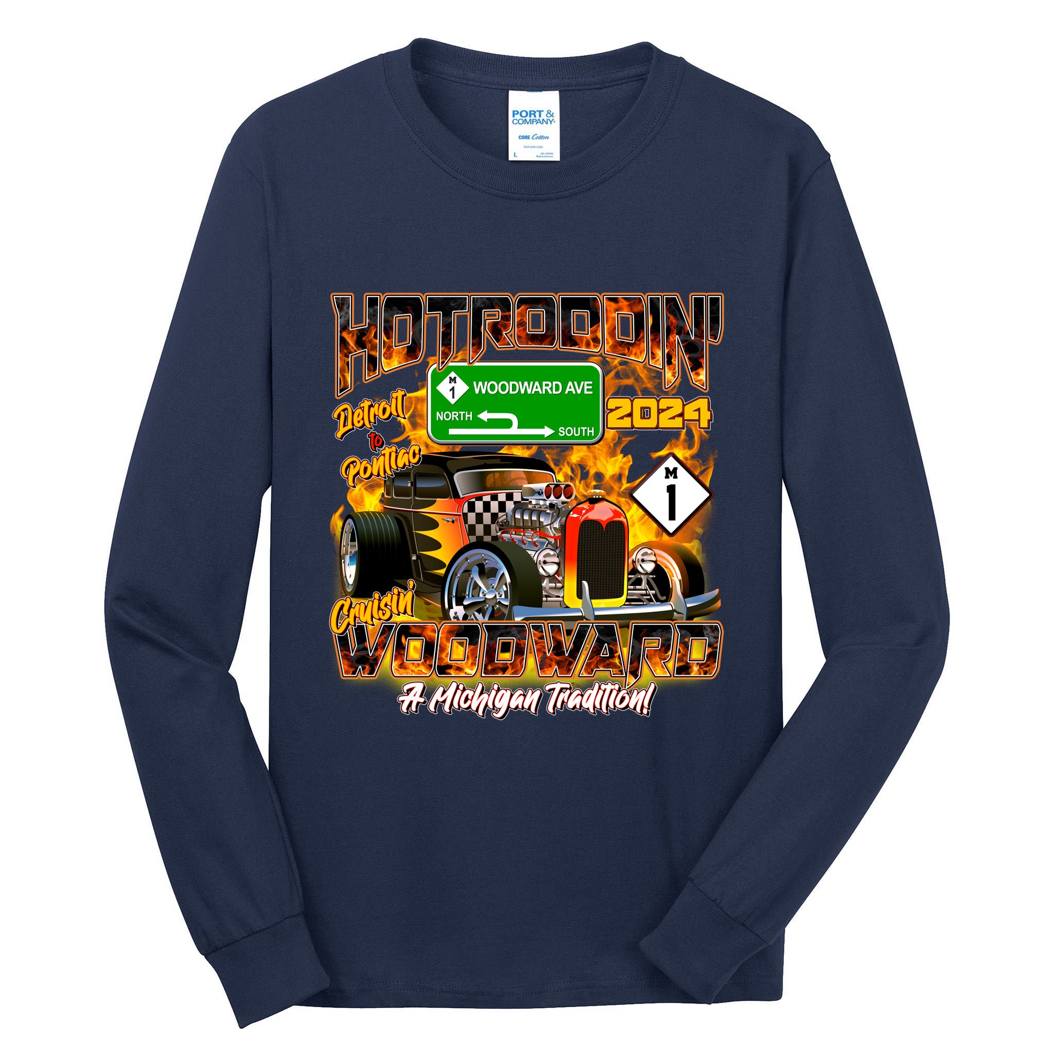 Hot Rodding Detroit To Pontiac Cruisin Woodward A Michigan Tradition Tall Long Sleeve T-Shirt