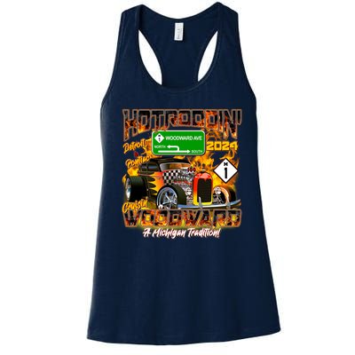 Hot Rodding Detroit To Pontiac Cruisin Woodward A Michigan Tradition Women's Racerback Tank