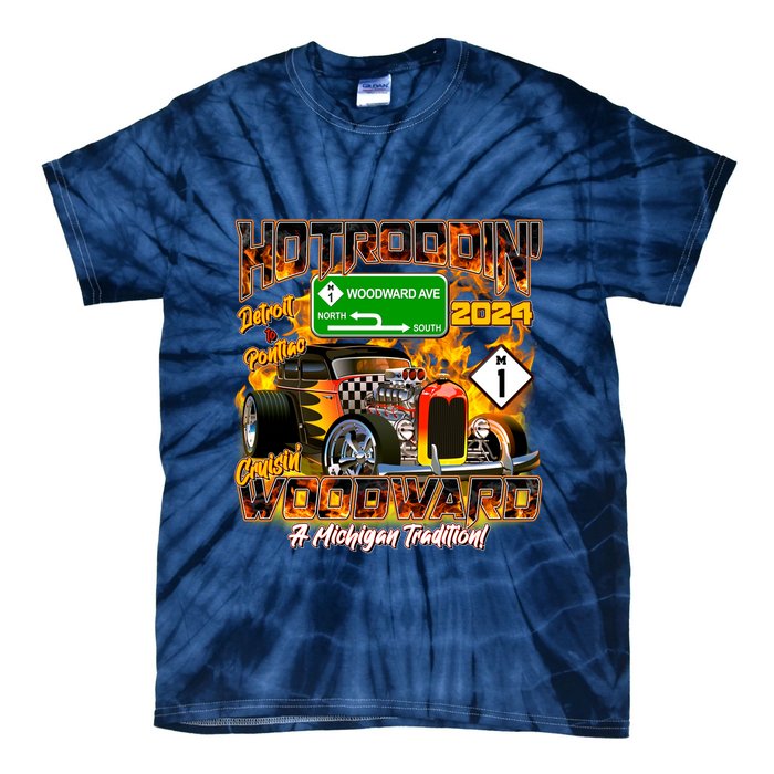 Hot Rodding Detroit To Pontiac Cruisin Woodward A Michigan Tradition Tie-Dye T-Shirt
