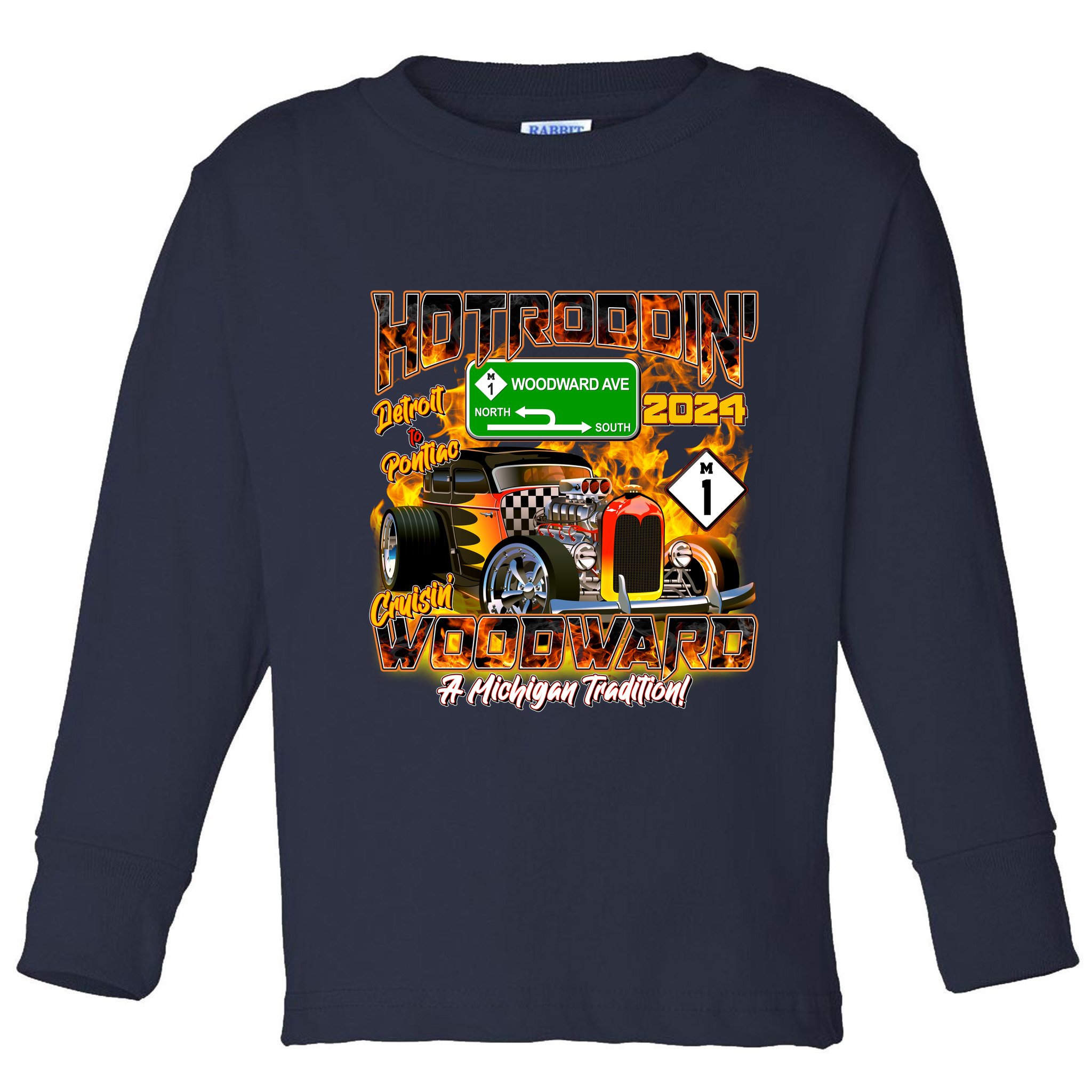 Hot Rodding Detroit To Pontiac Cruisin Woodward A Michigan Tradition Toddler Long Sleeve Shirt